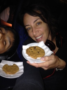 Fresh, warm cookies in First Class!